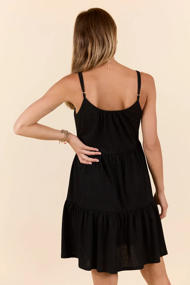 Dockside Drinks Black Mini Tiered Knit Dress FINAL SALE sold by Pink Lily product image thumbnail 4
