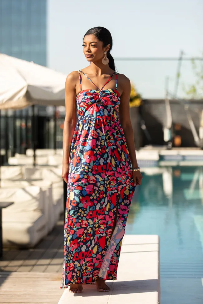 Keep It Floral Navy Printed Dress sold by Pink Lily