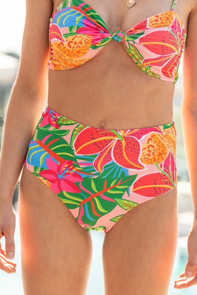 Golden Soul Pink Print Retro Bikini Bottoms FINAL SALE sold by Pink Lily