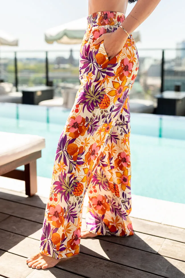 Sea Spray Cover Purple Printed Coverup Pants sold by Pink Lily product image thumbnail 4