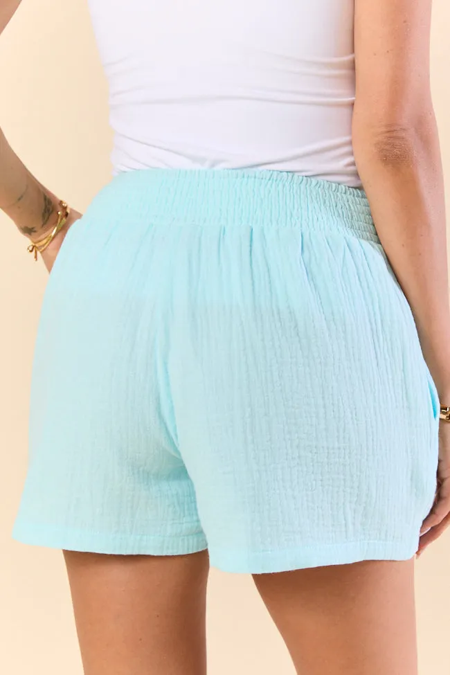 Pier Plans Blue Flare Smocked Shorts FINAL SALE sold by Pink Lily product image thumbnail 4