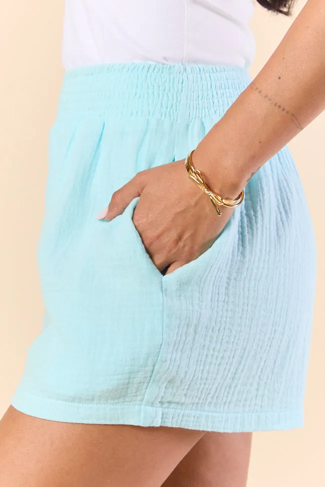 Pier Plans Blue Flare Smocked Shorts FINAL SALE sold by Pink Lily product image thumbnail 3