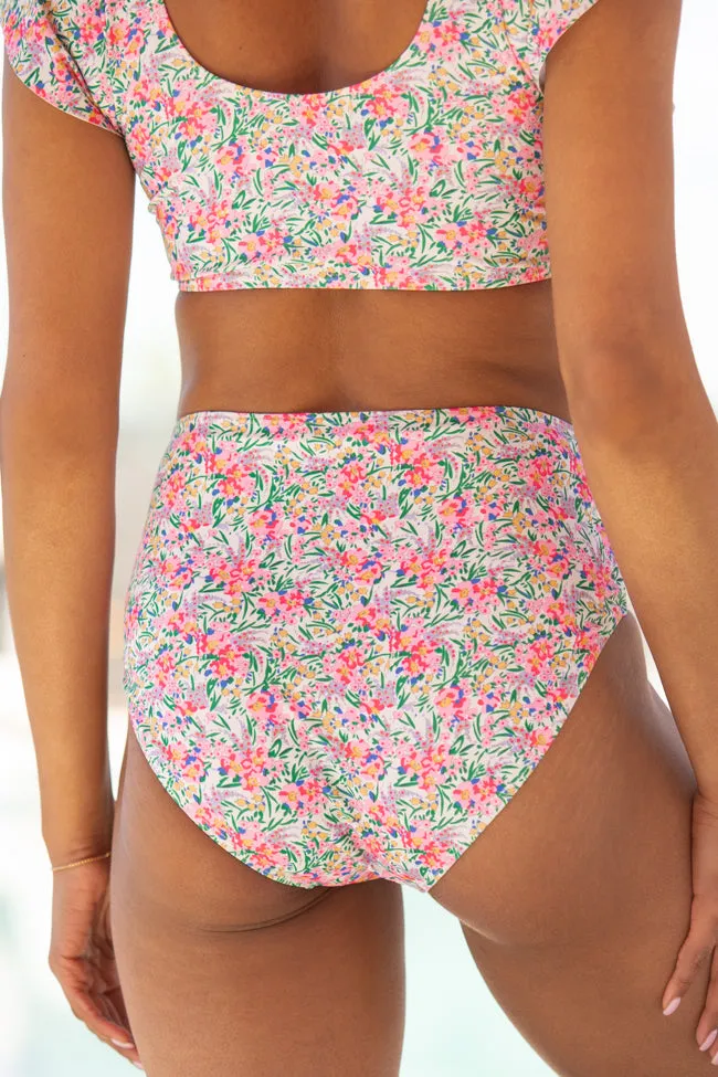 Off The Grid Floral Print High Waisted Bikini Bottoms FINAL SALE sold by Pink Lily product image thumbnail 4