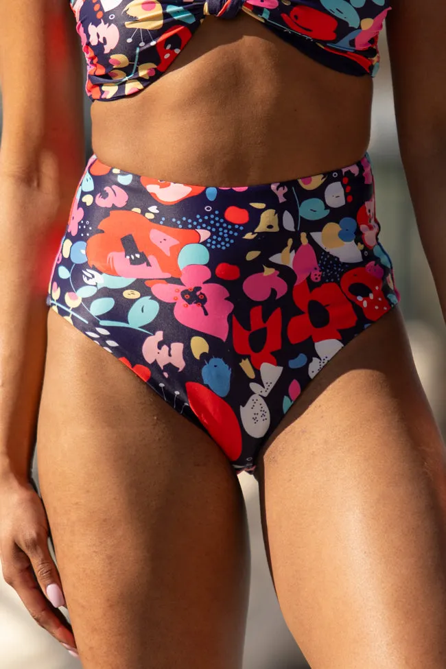 Golden Soul Navy Print Retro Bikini Bottoms FINAL SALE sold by Pink Lily