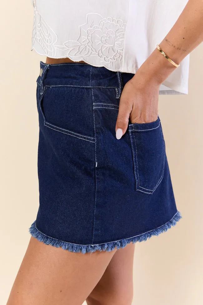Chase The Sun Denim Frayed Hem Skort FINAL SALE sold by Pink Lily product image thumbnail 4