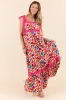 Come Along With Me Pink Trim Floral Maxi Dress SALE sold by Pink Lily