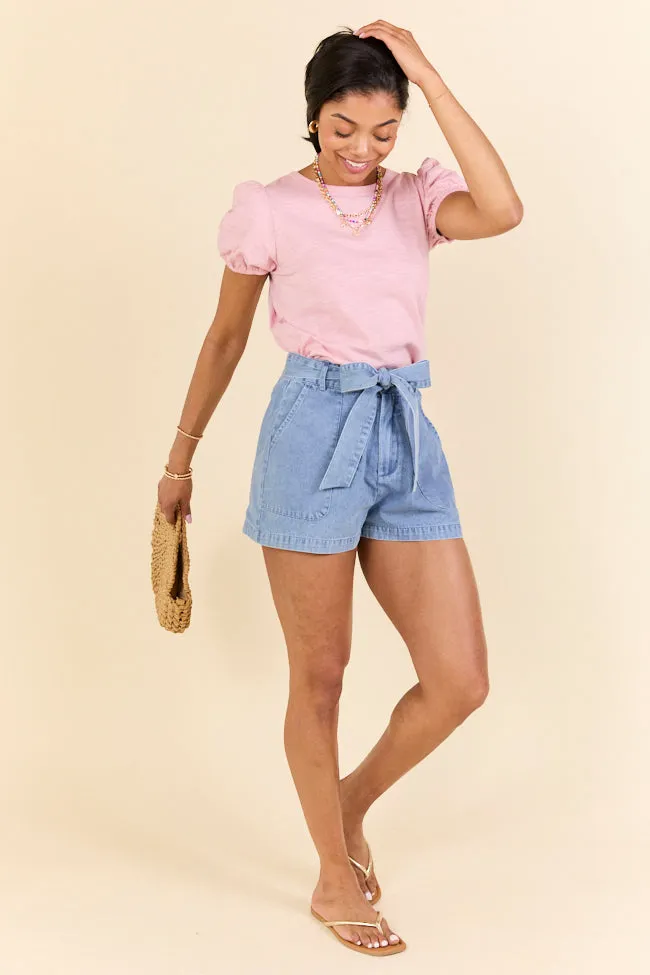 Somewhere Sunny Pink Knit Bubble Sleeve Top FINAL SALE sold by Pink Lily product image thumbnail 3