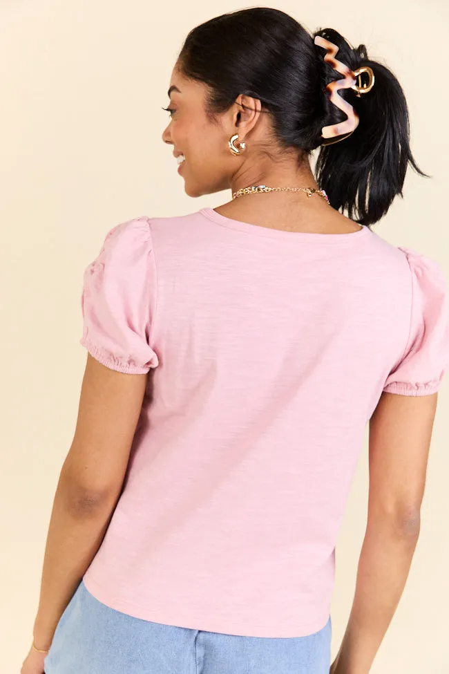Somewhere Sunny Pink Knit Bubble Sleeve Top FINAL SALE sold by Pink Lily product image thumbnail 5