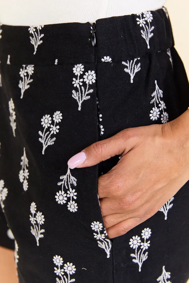 Iconic Black and White Floral Embroidered Shorts FINAL SALE sold by Pink Lily product image thumbnail 4