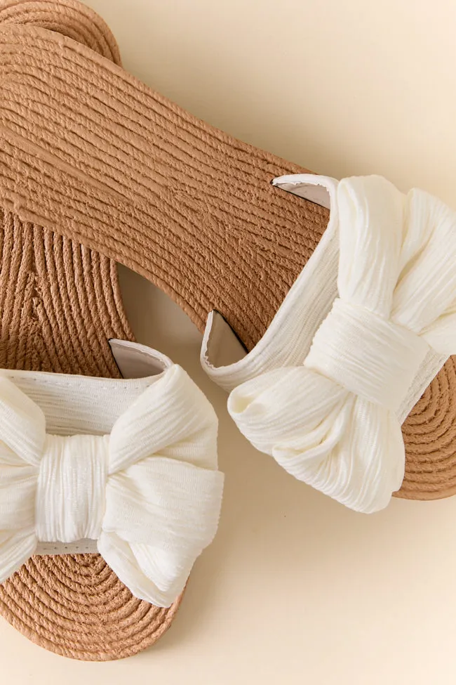 Athena Ivory Bow Slides FINAL SALE sold by Pink Lily product image thumbnail 5