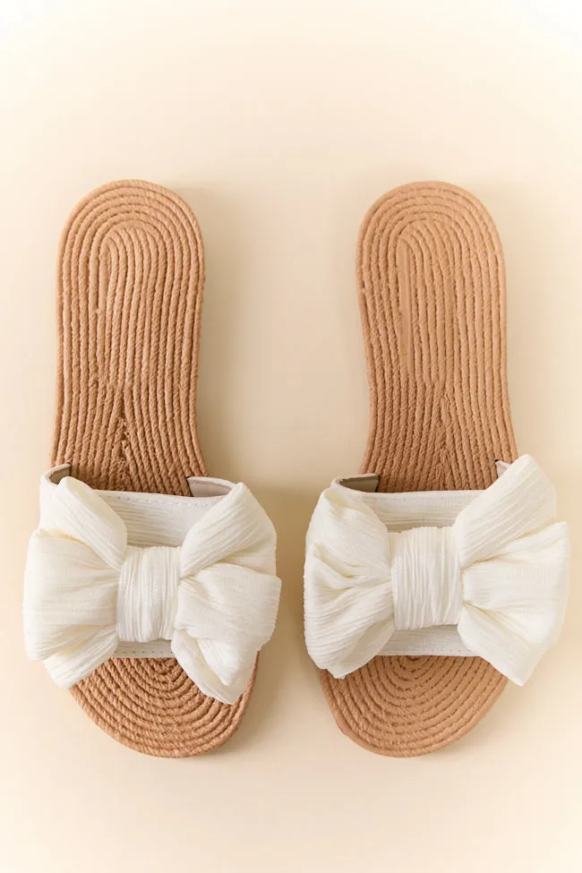 Athena Ivory Bow Slides FINAL SALE sold by Pink Lily product image thumbnail 2