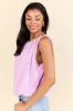 Nothing In My Way Lavender Bubble Hem Knit Tank Top SALE sold by Pink Lily