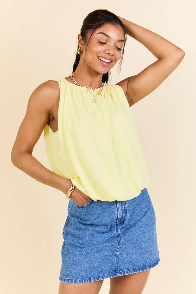 Nothing In My Way Lemon Bubble Hem Knit Tank Top FINAL SALE sold by Pink Lily