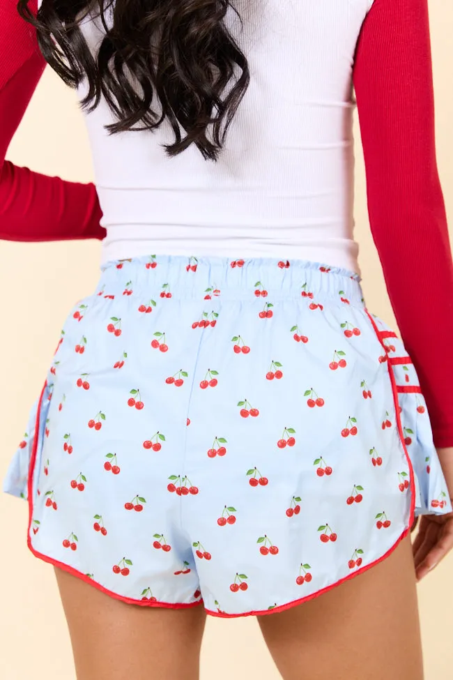 Double Or Nothing Blue Cherry Active Shorts sold by Pink Lily product image thumbnail 5