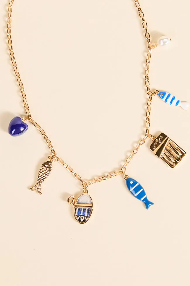 Coastal Fish Blue Charm Necklace sold by Pink Lily product image thumbnail 2