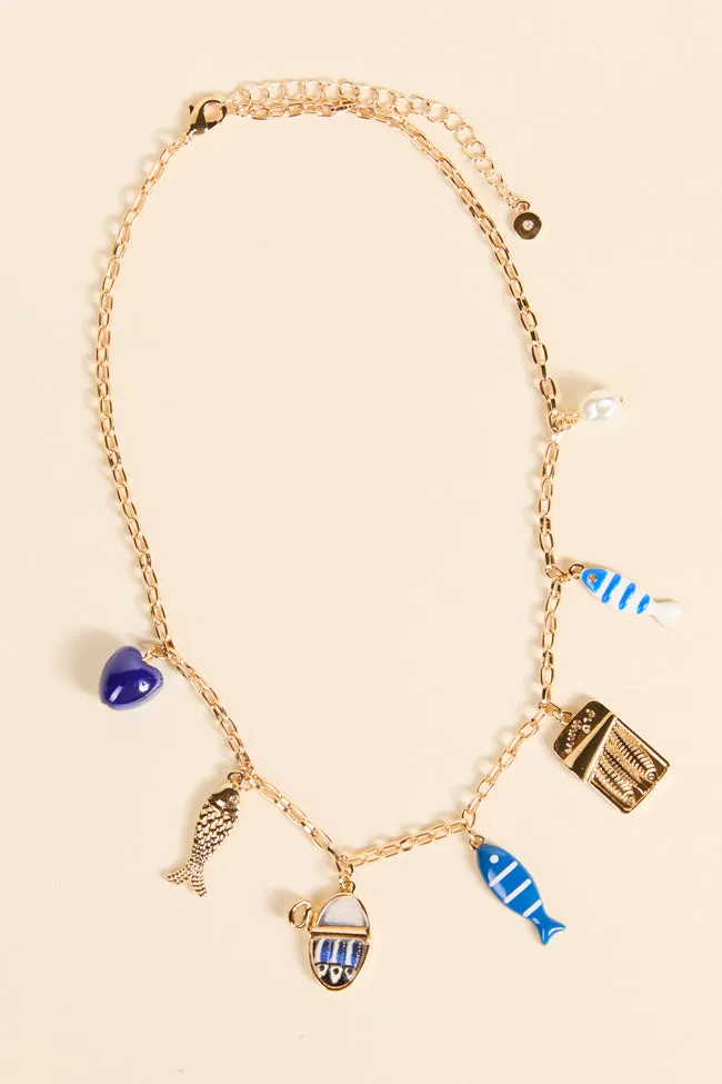 Coastal Fish Blue Charm Necklace sold by Pink Lily