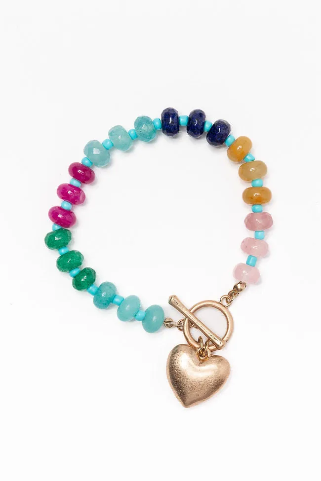 Multi Gemstone Charm Bracelet sold by Pink Lily