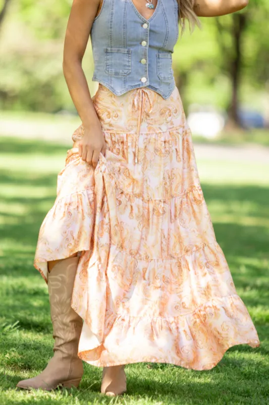 Sunlit Blossoms Bandana Printed Maxi Skirt FINAL SALE sold by Pink Lily