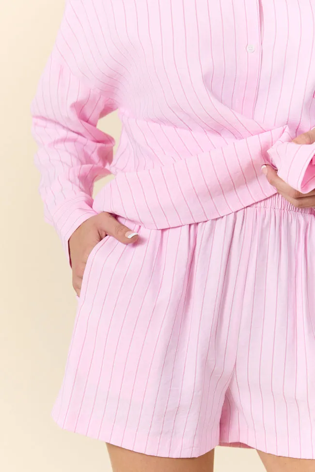 Take It Slow Pink Pinstripe Lounge Set FINAL SALE sold by Pink Lily product image thumbnail 4