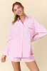 Take It Slow Pink Pinstripe Lounge Set SALE sold by Pink Lily