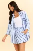 Stay Anchored Light Blue Stripe Button Down Shirt and Shorts Set sold by Pink Lily