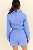 Days Off Blue Stripe Collared Romper SALE sold by Pink Lily