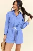 Days Off Blue Stripe Collared Romper SALE sold by Pink Lily