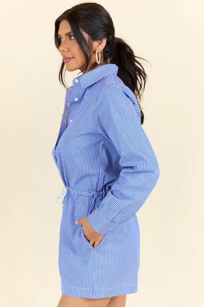 Days Off Blue Stripe Collared Romper FINAL SALE sold by Pink Lily product image thumbnail 3
