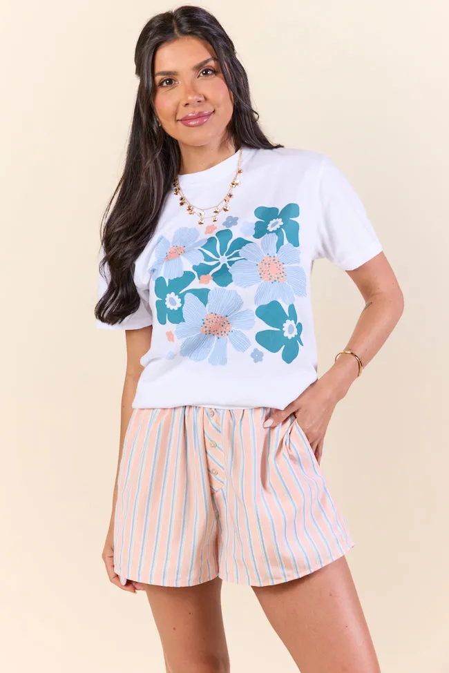 Organic Floral Print White Graphic Tee sold by Pink Lily product image thumbnail 3
