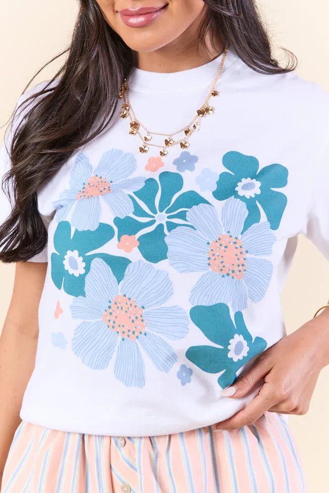 Organic Floral Print White Graphic Tee sold by Pink Lily product image thumbnail 2