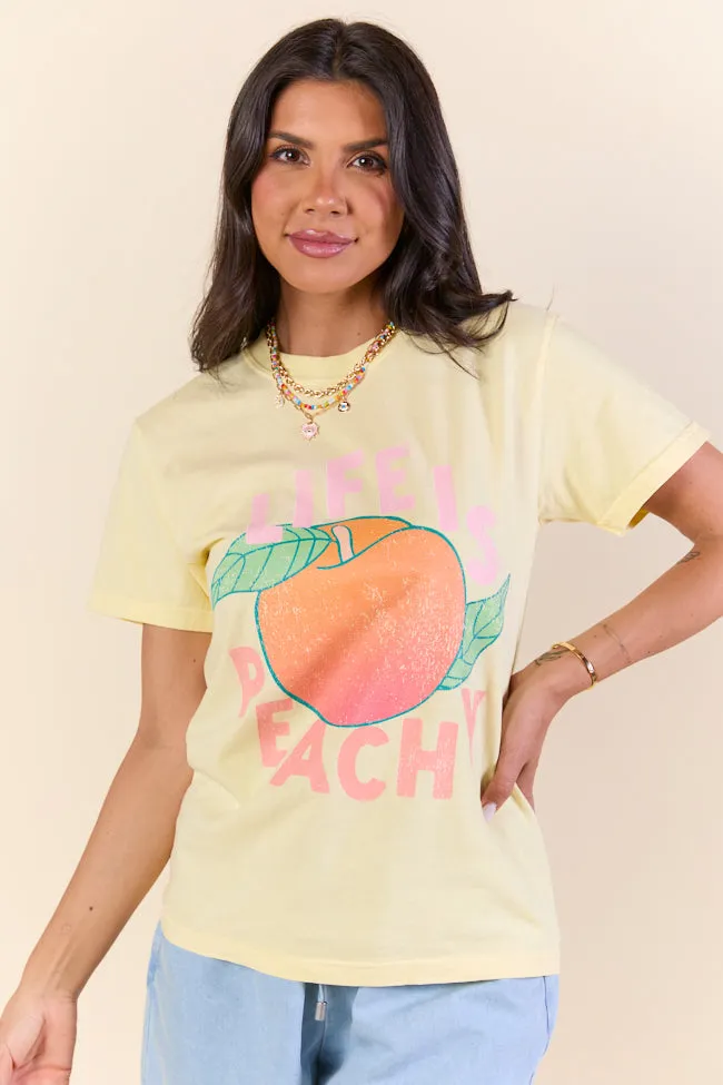 Life is Peachy Yellow Graphic Tee sold by Pink Lily