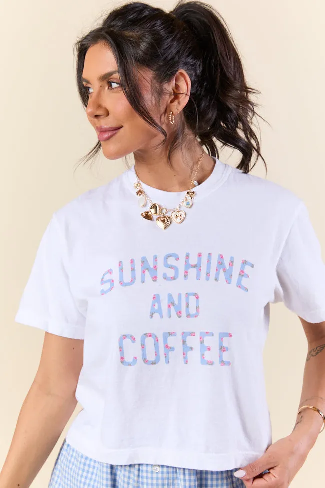 Sunshine And Coffee Floral White Boxy Graphic Tee SALE sold by Pink Lily product image thumbnail 2