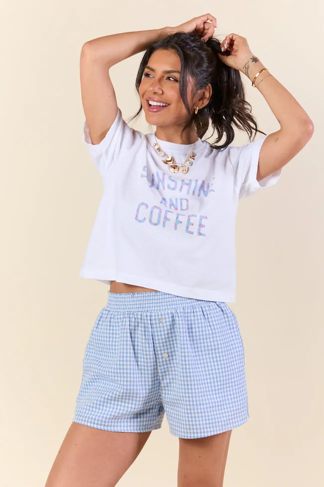 Sunshine And Coffee Floral White Boxy Graphic Tee SALE sold by Pink Lily product image thumbnail 4