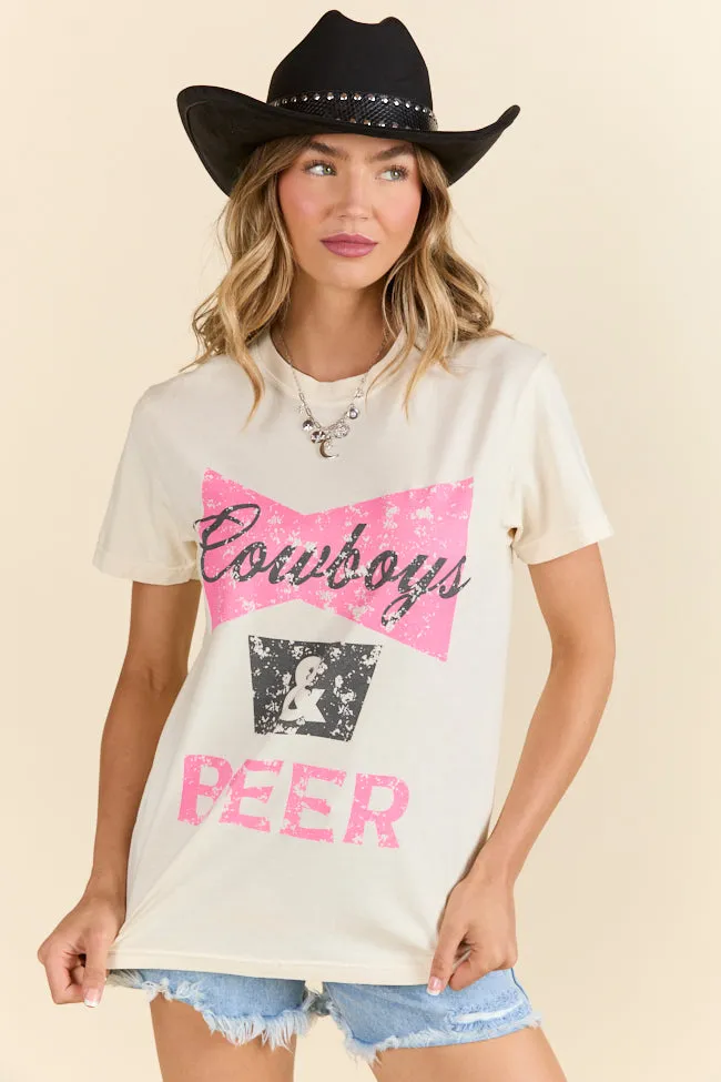 Cowboys & Beer Ivory Graphic Tee sold by Pink Lily product image thumbnail 3