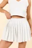 Push Through Heather Grey Knit Pleated Skort sold by Pink Lily