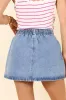 Little By Little Medium Wash Drawstring Denim Skirt sold by Pink Lily