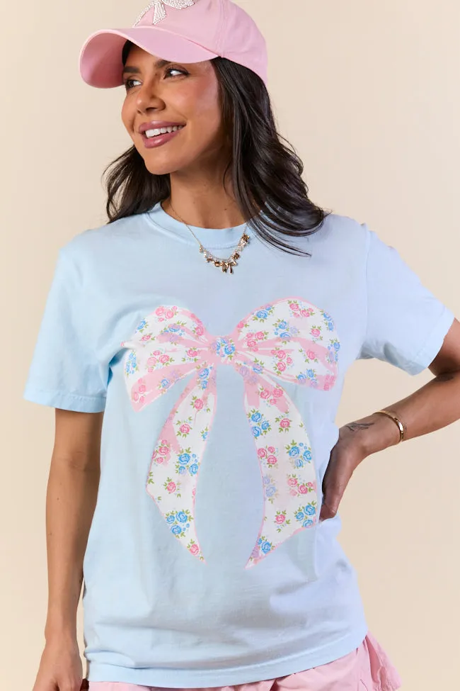 Floral Bow Light Blue Graphic Tee sold by Pink Lily product image thumbnail 2