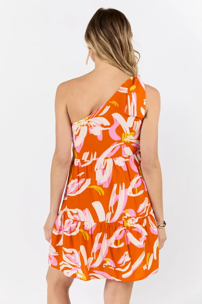 Walking On Sunshine Floral Printed One Shoulder Dress FINAL SALE sold by Pink Lily product image thumbnail 5
