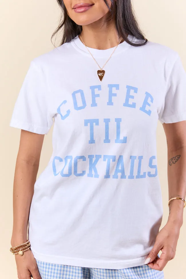 Coffee Til Cocktails White Graphic Tee sold by Pink Lily product image thumbnail 2