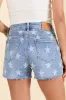 Simple Wishes Star Printed Denim Shorts sold by Pink Lily