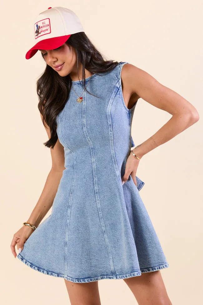 Dancin In The Country Denim High Neck Mini Dress SALE sold by Pink Lily product image thumbnail 3