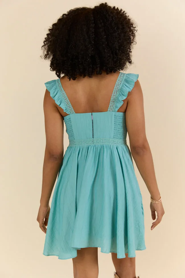 In This Groove Dusty Teal Mini Dress FINAL SALE sold by Pink Lily product image thumbnail 5