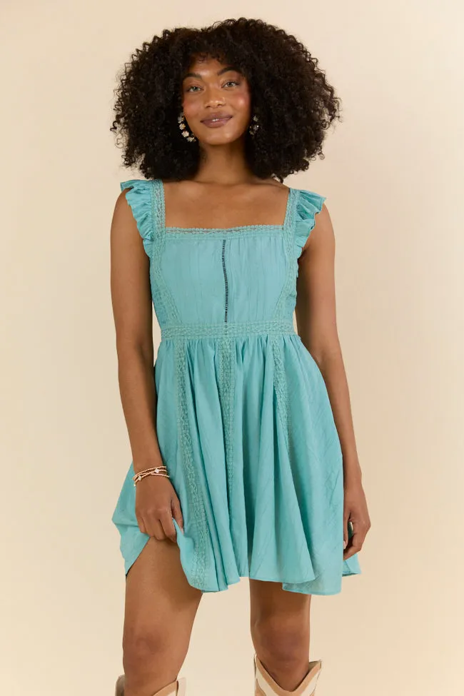 In This Groove Dusty Teal Mini Dress FINAL SALE sold by Pink Lily product image thumbnail 3