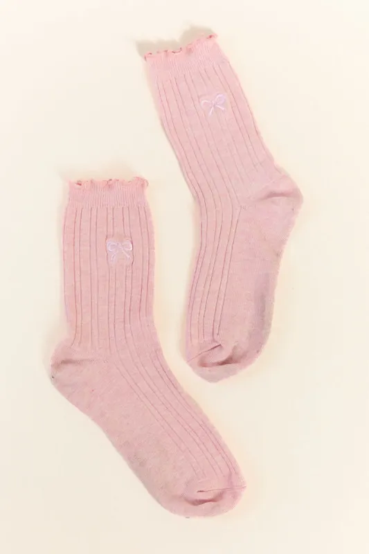 Pink Bow Socks sold by Pink Lily