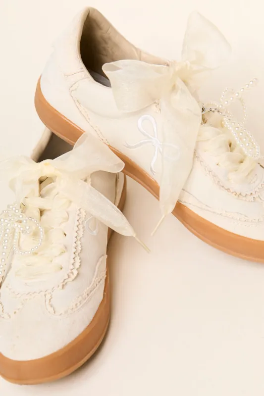 Victoriana Bow Detail Sneakers sold by Pink Lily