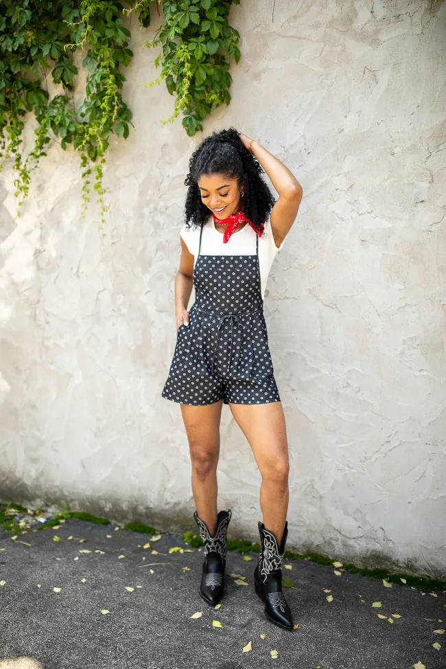 Better Perspective Black Floral Denim Romper sold by Pink Lily product image thumbnail 2