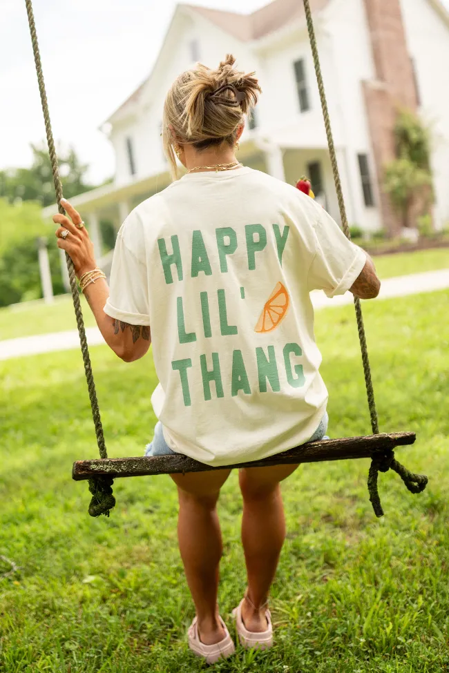 Happy Lil' Thang Ivory Graphic Tee sold by Pink Lily