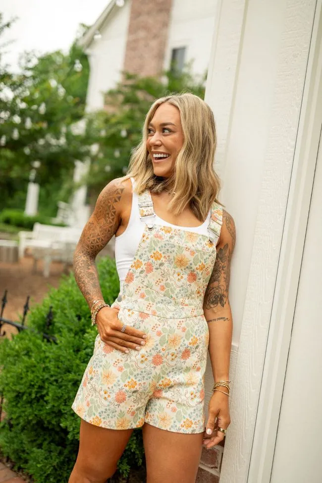 The Bailey Floral Printed Denim Overalls Holley Gabrielle X Pink Lily sold by Pink Lily