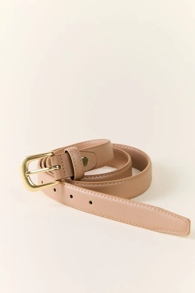 Basic Gold Buckle Tan Belt SALE sold by Pink Lily product image thumbnail 3