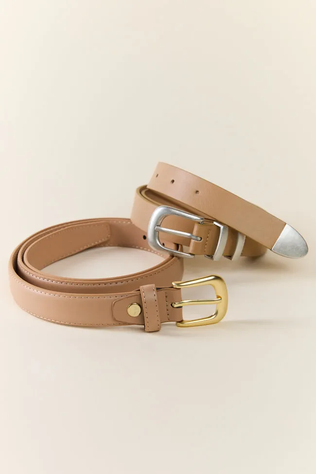 Basic Gold Buckle Tan Belt SALE sold by Pink Lily product image thumbnail 5